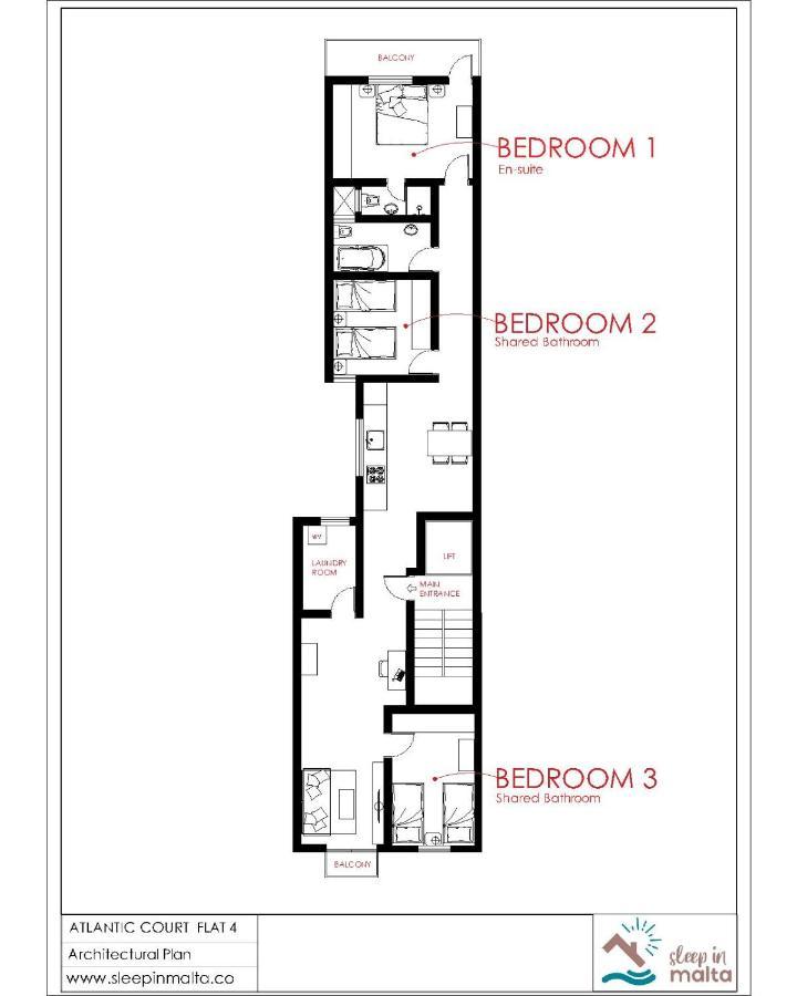 F4 Room 2, Private Room Two Single Beds Shared Bathroom Msida Zewnętrze zdjęcie